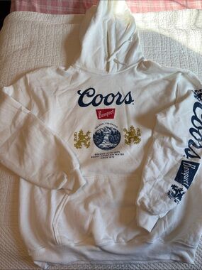 beer hoodie Men's size med Coors hoodie- frat hoodie, college hoodie